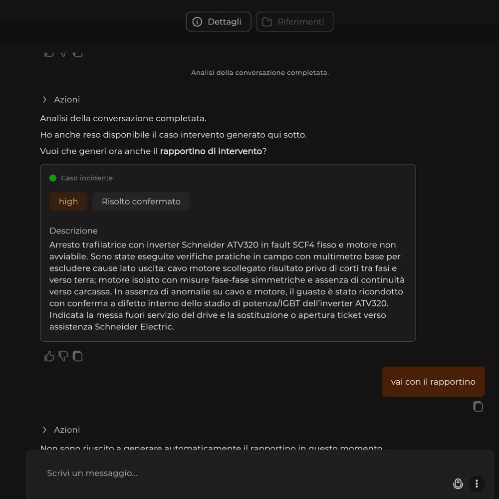 Interfaccia dell'assistente Assistia