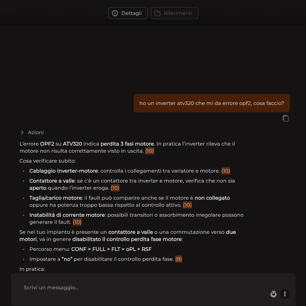 Interfaccia dell'assistente Assistia